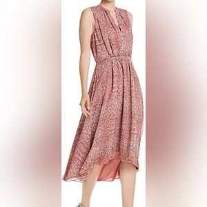 Joie Pink 100% Silk Snakeskin Print Sleeveless Dress